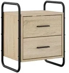 vidaXL H&auml;ngender Nachttisch Sonoma-Eiche 40 x 30 x 50 cm Holzwerkstoff