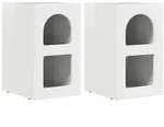 vidaXL Nachttisch 2 pcs Hochglanz Wei&szlig; 29,5 x 33,5 x 50 cm