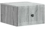 vidaXL Wandmontierter Nachttisch Graues Sonoma 33 x 34,5 x 20 cm