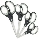 RAPESCO&reg; Soft Grip Scheren, 4er-Set, grau