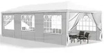 Pavillon Gartenlaube Wasserdichtes Partyzelt 3x9m mit UV-W&auml;nden Wei&szlig;er...