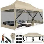 COBIZI Faltpavillon 3x6 m mit Moskitonetz, wasserdicht, stabil | UV-Schutz 50+,