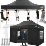 COBIZI Pavillon 3x4,5 Wasserdicht Stabil Winterfest mit Seitenwand,Schwarz |...