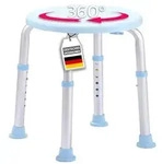 FLOORDIREKT Duschhocker Pedro - H&ouml;henverstellbarer Duschsitz mit 360&deg;...
