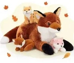 MorisMos 4 st&uuml;cke Fuchs Kuscheltier XXL Set, 55cm riesen Fuchs Kuscheltier mit...