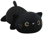 SQEQE Beschwerte Schwarze Pl&uuml;schkatze, schwarzes Katzen-Stofftier zur