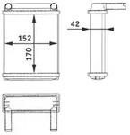 W&auml;rmetauscher Heizung Rippen gef&uuml;gt Alu 170mm-152mm MAHLE f&uuml;r u.a. MB SPRINTER