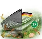 Novatool 2x Laubbesenkopf, Laubbesen mit 30 Kunststoff-Zinken, Rechen...