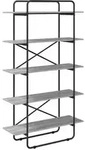 vidaXL B&uuml;cherregal 5 Ebenen 100 x 35 x 175,5 cm PB Sonoma-Grau