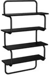 vidaXL 4-stufiges Wandregal Schwarz Eichen-Optik 60 x 24,5 x 104 cm