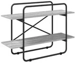vidaXL B&uuml;cherregal 2 Ebenen 100 x 35 x 70 cm PB Sonoma-Grau