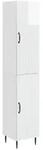 vidaXL Schrankset 2 pcs Hochglanz Wei&szlig; 33 x 34,5 x 89,5 cm