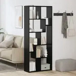 vidaXL Raumteiler B&uuml;cherregal Schwarz Eiche 67x25x161.5 cm Holzwerkstoff
