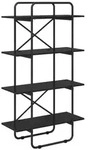 vidaXL B&uuml;cherregal 4 Ebenen 80 x 35 x 140 cm PB Schwarz Eichen-Optik