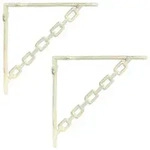 vidaXL Wandregalhalterungen 2 stk. Antik Wei&szlig; 14,5 x 14,5 x 3 cm Stahl