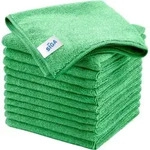 Mikrofaser Reinigungstuch 12er Set Gr&uuml;n 32x32cm streifenfreie Allzweck