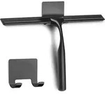 Duschabzieher Edelstahl Selbstklebehaken Glaswischer Schwarz 25cm