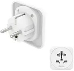 hama 00223462 Reiseadapter Typ E und F, 3-polig, universal, Welt nach Europa, Wei&szlig;