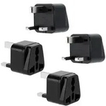Intirilife 4x Steckdosen Adapter in SCHWARZ &ndash; 4er Set UK Typ G Steckdosen