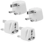 Intirilife 4x Steckdosen Adapter in WEISS &ndash; 4er Set UK Typ G Steckdosen