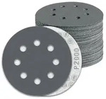 Nassschleifpapier 125mm Klett 8 Loch K&ouml;rnung 2000 100 G2000
