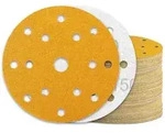 Schleifpapier 150mm Klett 15 Loch-Gelb 60 St&uuml;ck K&ouml;rnung 150
