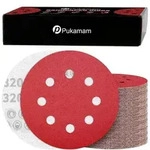 Schleifpapier 125mm Klett 320 K&ouml;rnung 8 Loch Rund 120 St&uuml;ck P320