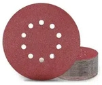 Schleifscheiben 225mm Klett P100 10 Loch 25 St&uuml;ck Rot 100 25.0