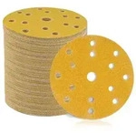 Schleifscheiben 150mm Klett 15 Loch 50er P120 P400 Gelb K&ouml;rnung