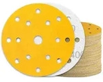 Schleifpapier 150mm Klett 15 Loch-Gelb 60 St&uuml;ck K&ouml;rnung 400