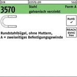 Rundstahlb&uuml;gel DIN 3570 o.Mutter A 332/NW 300 Stahl galv.verz. 1St&uuml;ck