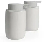 Keramik Seifenspender Set Grau 2 St&uuml;ck 350ml Nachf&uuml;llbar