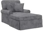 vidaXL Chaise Lounge mit Rock Dunkelgrau 157 x 91 x 91 cm ARES