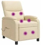 vidaXL Massage Relaxsessel Creme Stoff