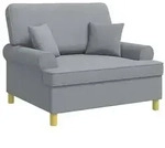vidaXL Sessel mit Kissen Hellgrau Stoff