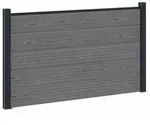 vidaXL Zaunelement WPC und Aluminium Grau