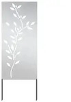 vidaXL Garten Sichtschutz-Leinwand Floral Silber 50 x 140 cm Edelstahl