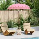vidaXL Balinesischer Sonnenschirm mit Sockel Rosa 185 x 185 x 260 cm