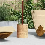 vidaXL Sonnenschirmst&auml;nder Braun &Oslash;34 x 40 cm Massivholz