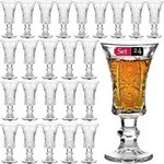 Schnapsgl&auml;ser 45 ml rund bleifrei schwerer Boden Glas 24 St&uuml;ck