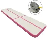 vidaXL Aufblasbare Gymnastikmatte mit Pumpe 800x100x20 cm PVC Rosa