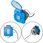 Einbausteckdose mit 2x USB 230VAC Einbau Steckdose DC 5V 2100mA IP44 Wohnmobil...