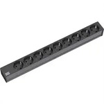 BACHMANN 19" Steckdosenleiste 9fach, ohne Schalter, schwarz, GST18