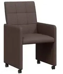 vidaXL Esszimmerst&uuml;hle mit Rollen 2 pcs Dunkelbraun 58 x 65 x 94 cm