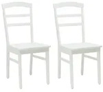 vidaXL Esszimmerstuhl 2 pcs Wei&szlig; Massives Gummiholz