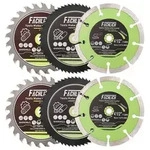 Kreiss&auml;gebl&auml;tter 115mm 6teilig 6 115mm Fliesen+Holz+Metall+Kunststoff