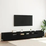vidaXL LED TV-Schrank Schwarz Eiche 260x35x40 cm Holzwerkstoff