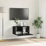 vidaXL TV-Schrankset Schwarzeiche Holzwerkstoff Mittel TV-Schrank