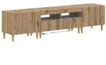 vidaXL 5-teiliges LED TV Schrank Artisan-Eiche Holzwerkstoff