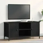 vidaXL TV Schrank Schwarz Eiche 100x40x50 cm Holzwerkstoff und Stahl